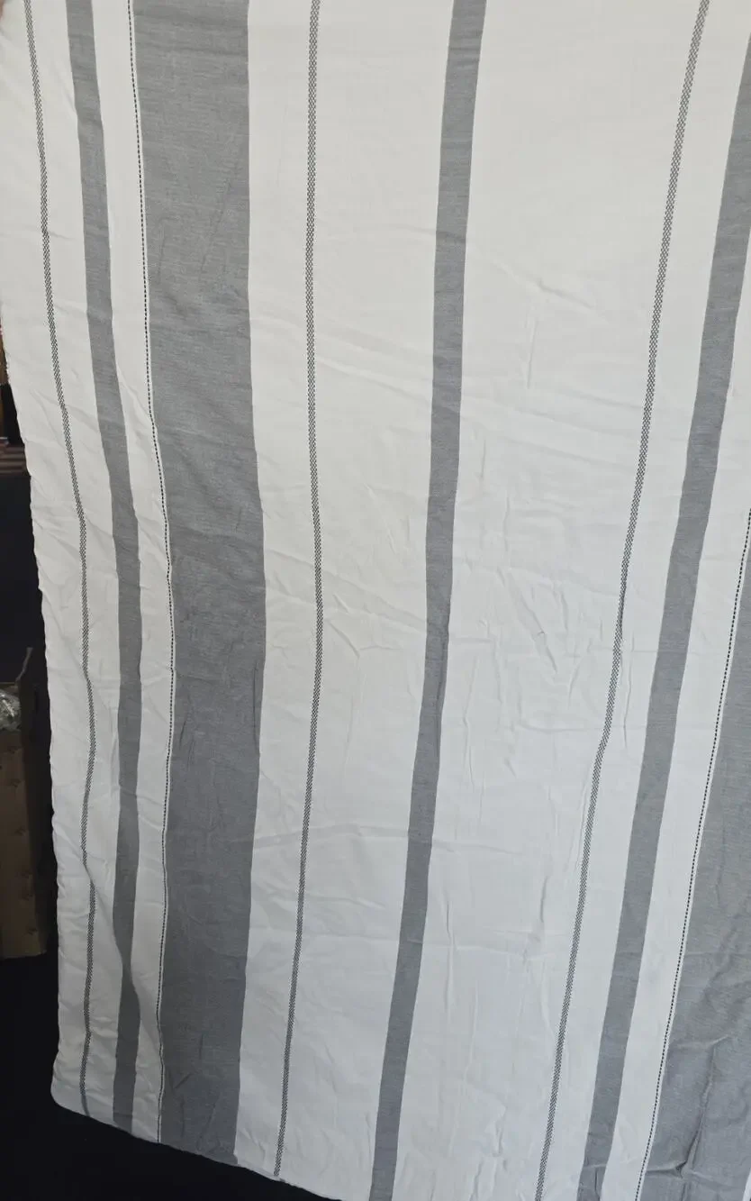 Hearth & Hand Twin Stripe Comforter Sham Set Railroad Gray White Blend 88 x 68